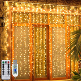 LED Curtain Fairy String Lights – 8 Modes USB Powered with Remote (100–600 LEDs)
